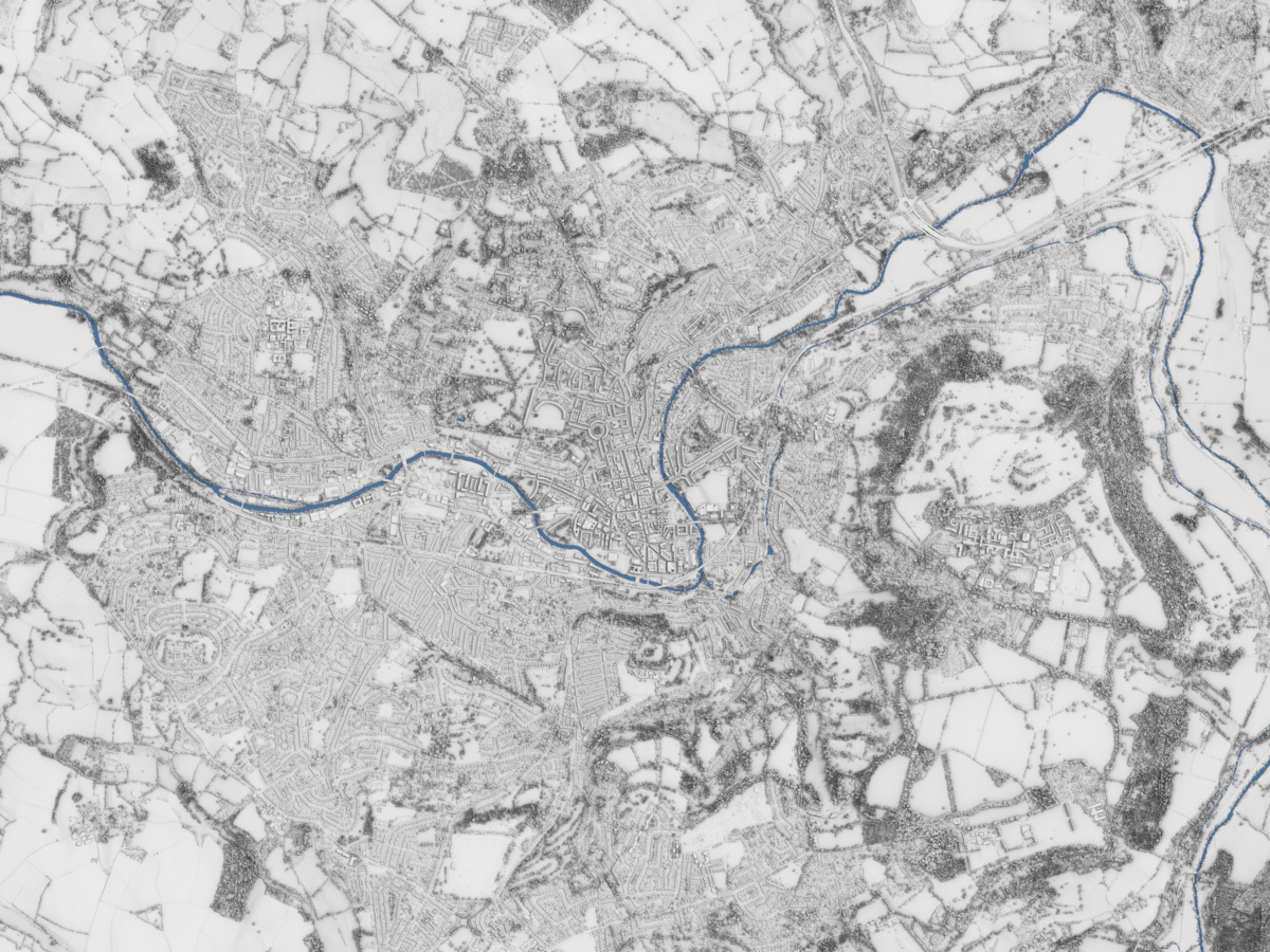 Preview of LIDAR Relief rendering of Bath - Orthographic