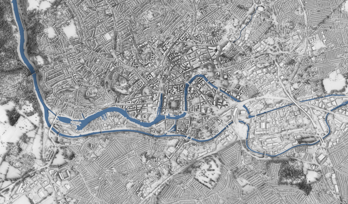 Preview of LIDAR Relief rendering of Bristol - Orthographic