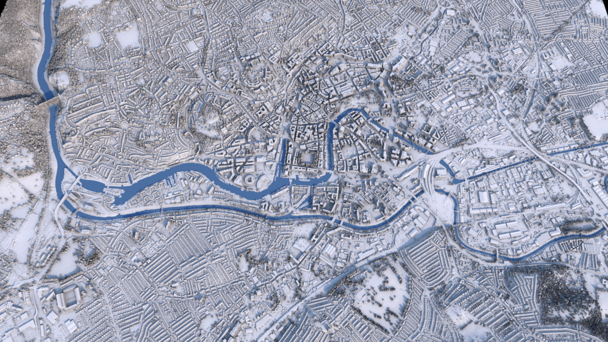 Preview of LIDAR Relief rendering of Bristol - Perspective