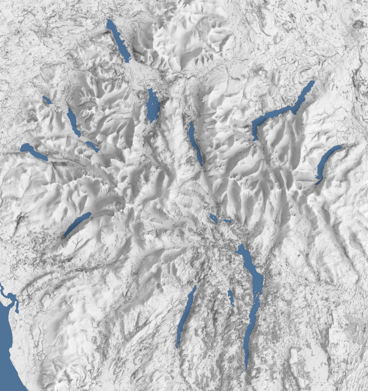 Preview of LIDAR Relief rendering of Lake District - Orthographic