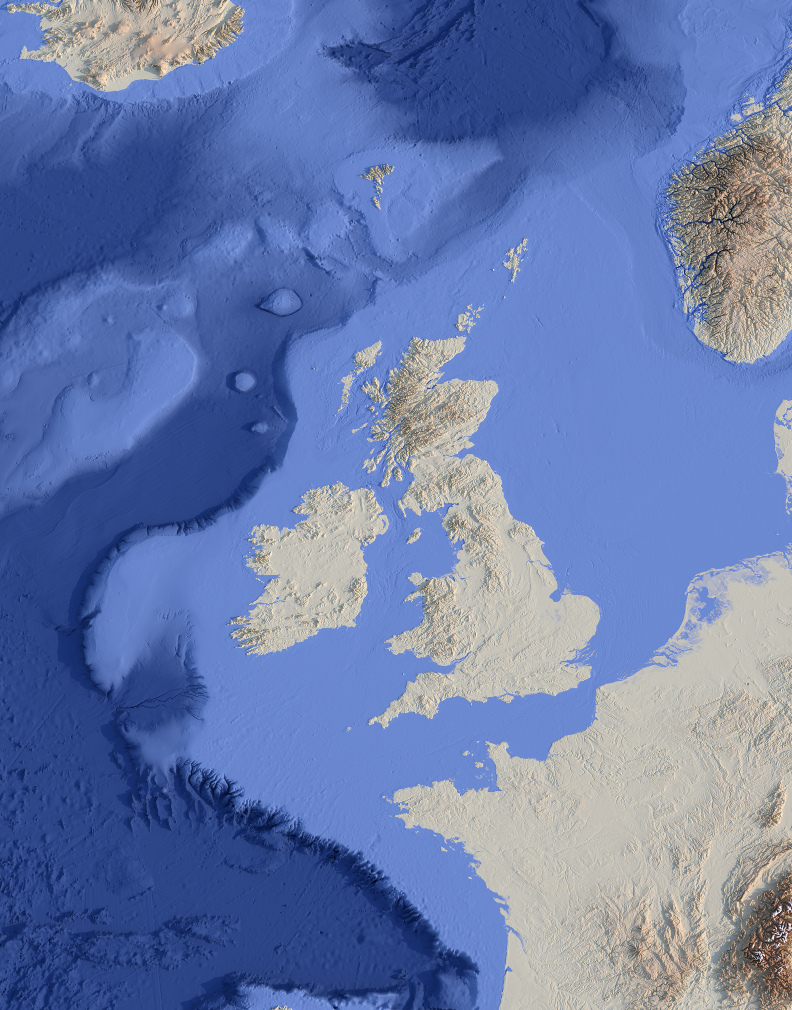 Preview of Shaded Relief rendering of The British Isles