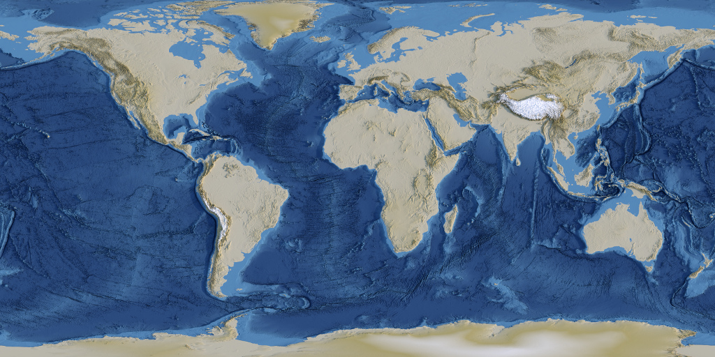 Preview of Shaded Relief rendering of the World