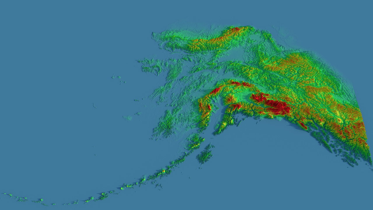 Preview of Terrain Heightmap rendering of Alaska