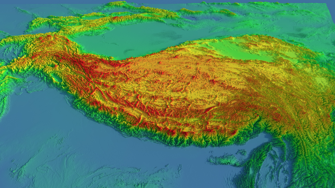 Preview of Terrain Heightmap rendering of the Himalayas Mountain range