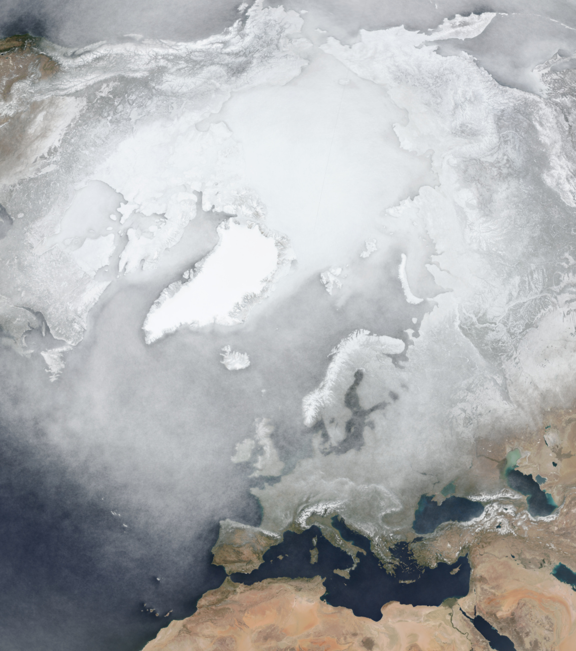 Preview Image of Europe / Arctic Full Year 2020 Median Cloud Cover